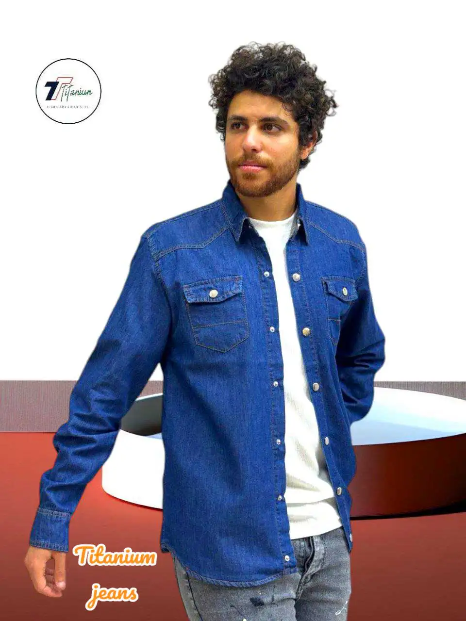 قميص جينز كحلي ساده
